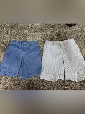 Polo by Ralph Lauren Boys Blue Solid and Blue/White Seersucker Shorts. Size 5